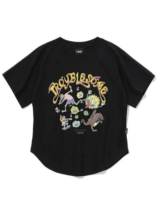 Troublesome Crop Short Sleeve T-Shirt Black - CRUMP - BALAAN 1