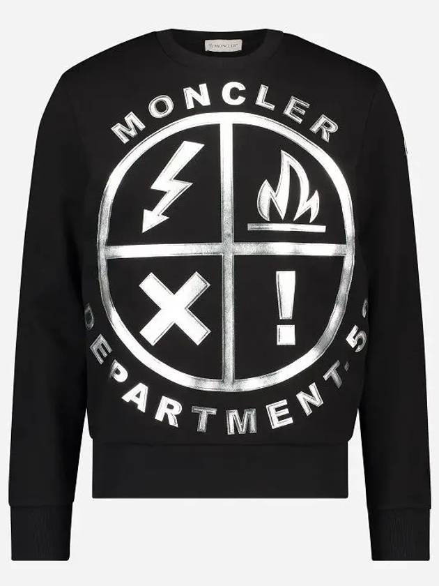 Metallic Logo Sweatshirt Black - MONCLER - BALAAN 3