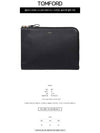 Logo Grain Leather Buckley Clutch Bag Black - TOM FORD - BALAAN 3