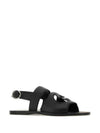 Men's Interlocking G Leather Sandals Black - GUCCI - BALAAN 3