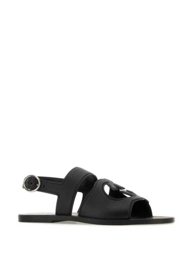 Men's Interlocking G Leather Sandals Black - GUCCI - BALAAN 3