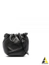 Dumpling Drawstring Calf Leather Mini Bag Black - JIL SANDER - BALAAN 2