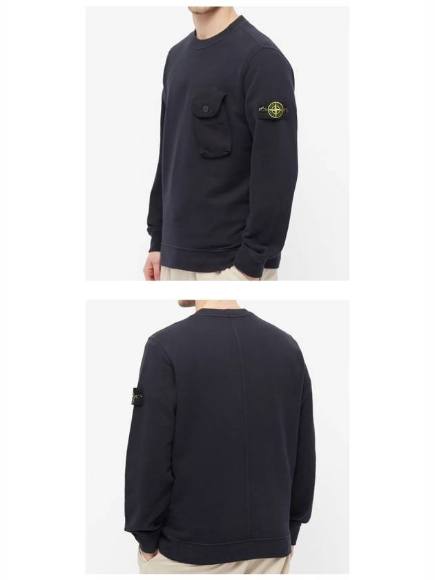 Men's Waffen Patch Pocket Sweatshirt Black - STONE ISLAND - BALAAN 7