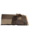 GG Jacquard Wool Silk Muffler Brown - GUCCI - BALAAN 1