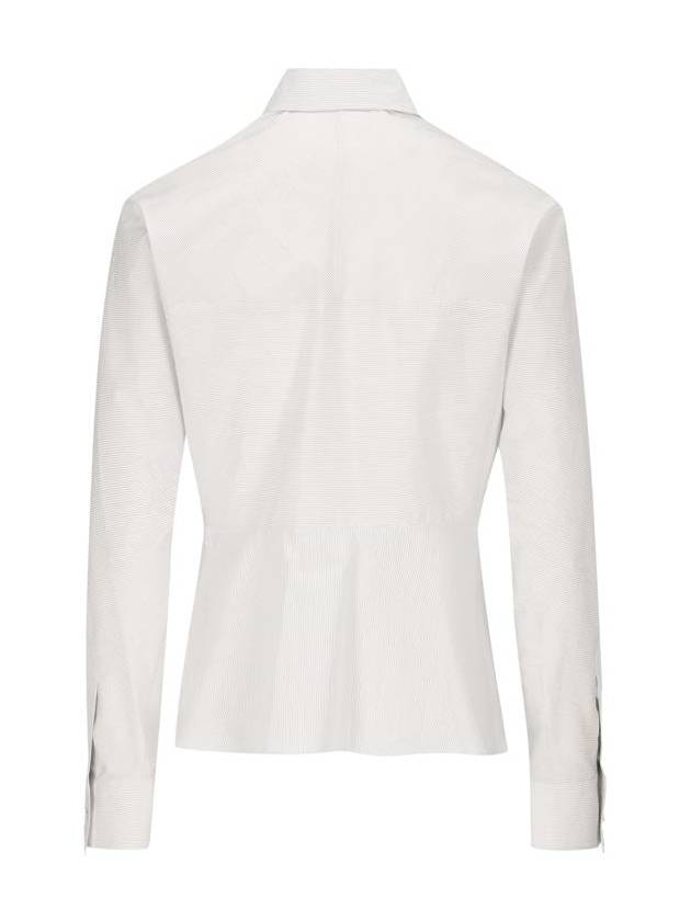 Striped Cotton Shirt White - FENDI - BALAAN 3