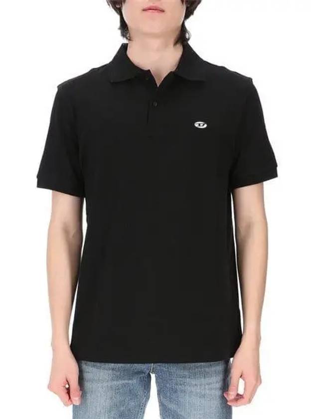 Oval D Patch Polo Shirt Black - DIESEL - BALAAN 2