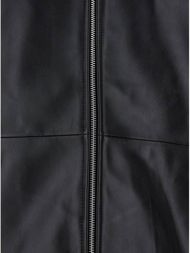 Black Jacket With Classic Collar And Dropped Shoulders In Leather Man - SUNFLOWER - BALAAN 3