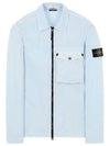 Men's Old Effect Overshirt Zip-Up Jacket Sky Blue - STONE ISLAND - BALAAN 2