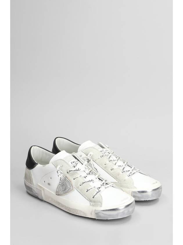 PRSX Leather Low Top Sneakers Blanc Argent - PHILIPPE MODEL - BALAAN 3