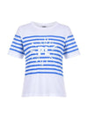 Striped Logo Short Sleeve T-Shirt MW3ME187BLU - P_LABEL - BALAAN 1