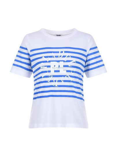 Striped Logo Short Sleeve T-Shirt MW3ME187BLU - P_LABEL - BALAAN 2