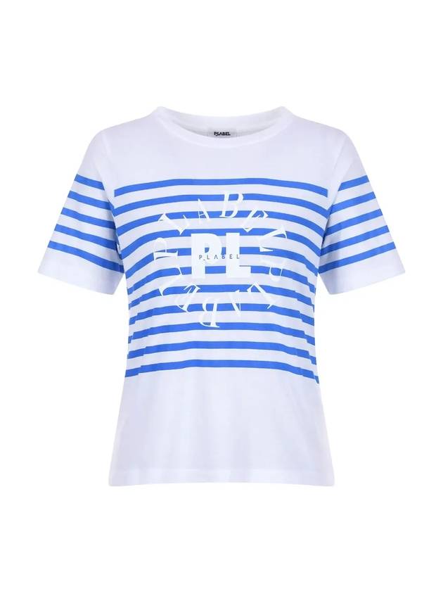 Striped Logo Short Sleeve T-Shirt MW3ME187BLU - P_LABEL - BALAAN 9