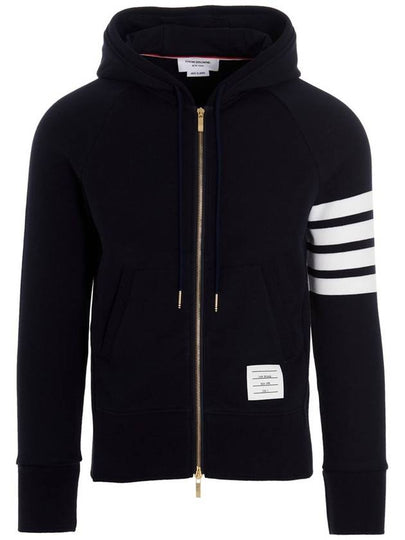 Engineered 4 Bar Diagonal Zip Up Hoodie Navy - THOM BROWNE - BALAAN 2