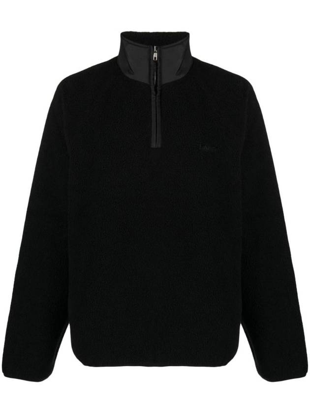 Logo Applique Fleece Sweatshirt Black - A.P.C. - BALAAN 1