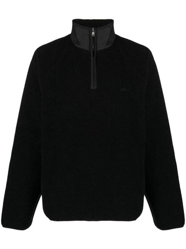 Logo Applique Fleece Sweatshirt Black - A.P.C. - BALAAN 1