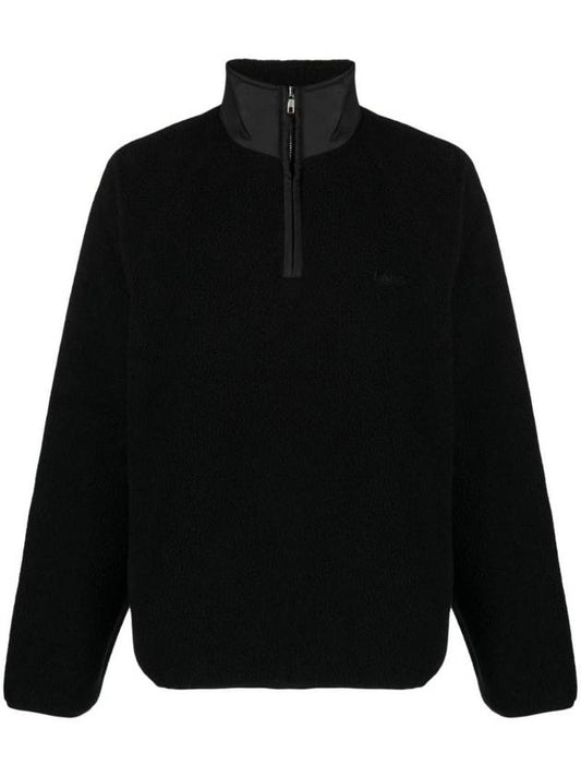 Logo Applique Fleece Sweatshirt Black - A.P.C. - BALAAN 1