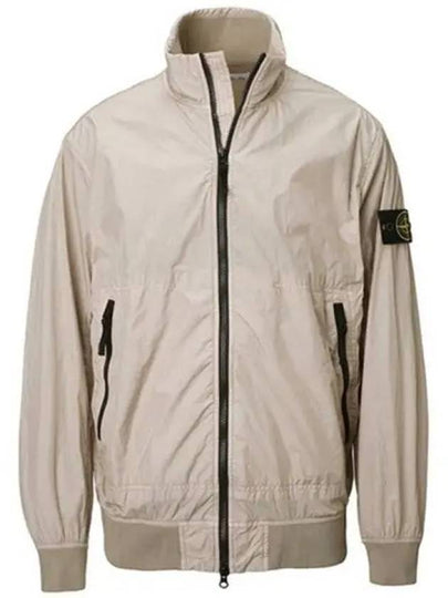 Garment Dyed Crinkle Reps Nylon Zip-up Jacket Beige - STONE ISLAND - BALAAN 2