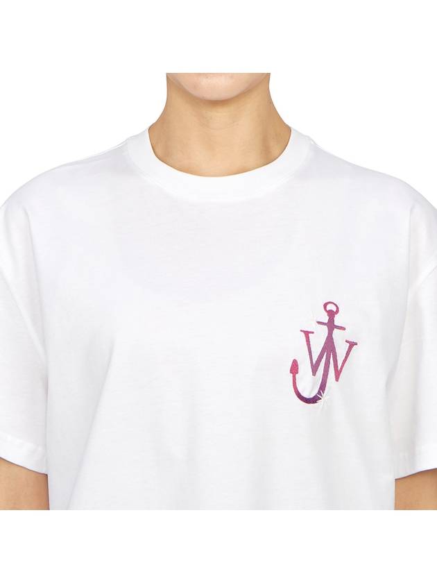 Embroidered Logo Cotton Short Sleeve T-Shirt White - JW ANDERSON - BALAAN 8