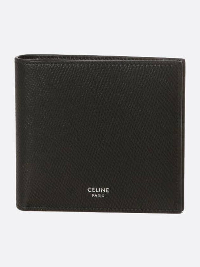 Celine Logo Leather Half Wallet Black - CELINE - BALAAN 2