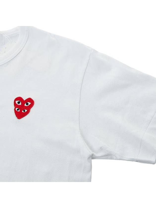 Men s Heart Logo T Shirt AZ P1T288 051 WHITE - COMME DES GARCONS - BALAAN 4