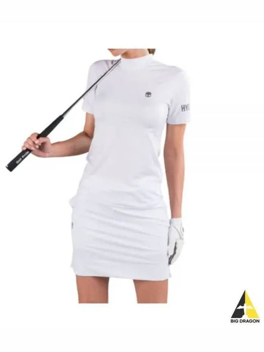 Women's Golf Roll Neck Short Sleeve T-Shirt White - HYDROGEN - BALAAN 2