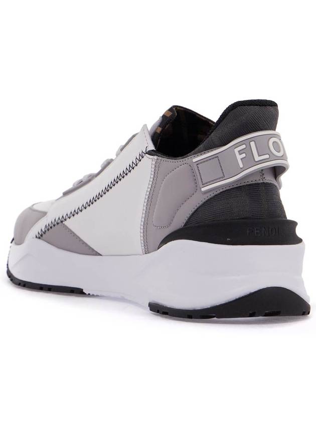 Flow FF Logo Low Top Sneakers Grey - FENDI - BALAAN 4