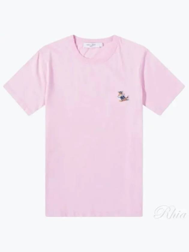 Dressed Fox Patch Short Sleeve T-Shirt Dusty Rose - MAISON KITSUNE - BALAAN 2