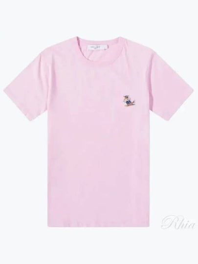 Dressed Fox Patch Short Sleeve T-Shirt Dusty Rose - MAISON KITSUNE - BALAAN 2