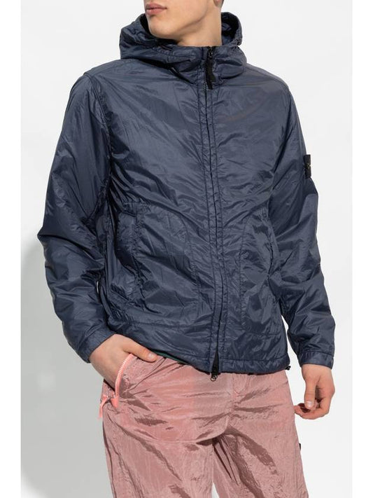 Garment Dyed Micro Yarn Hooded Jacket Navy - STONE ISLAND - BALAAN 2