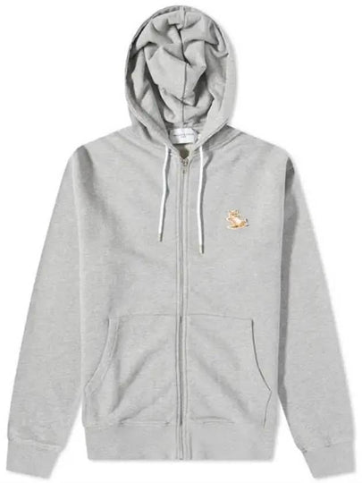 Chillax Fox Patch Hooded Zip Up Grey Melange - MAISON KITSUNE - BALAAN 2