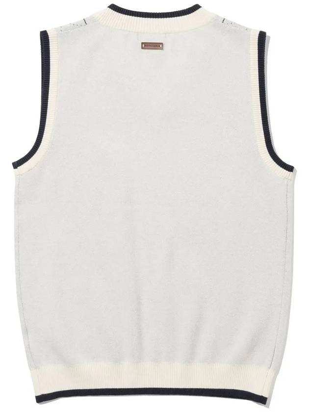 Unisex viscose argyle knit vest IVORY - 20THHOLE - BALAAN 2