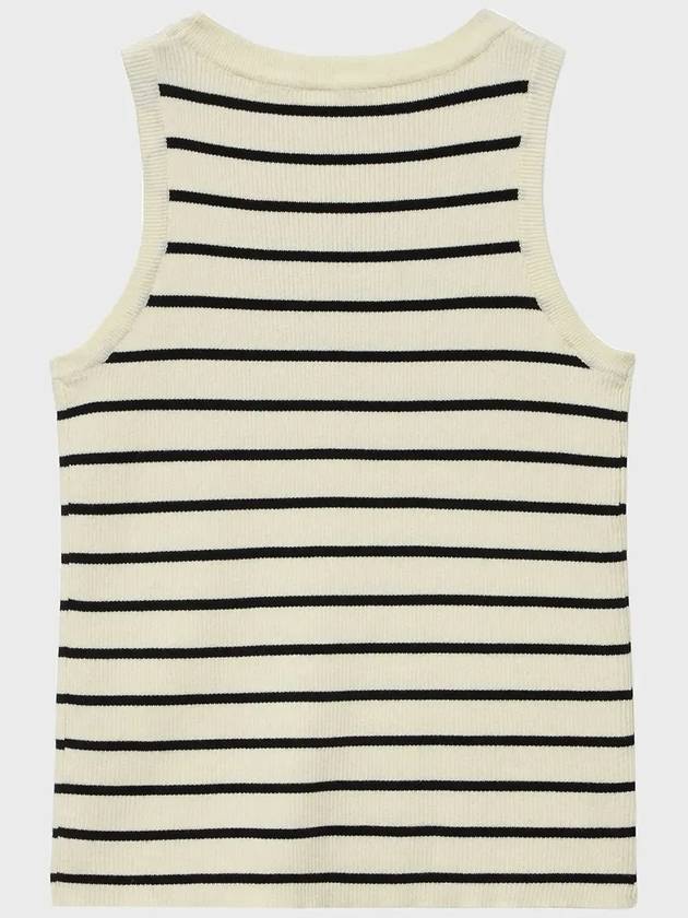 Square neck knit sleeveless black ivory - NOIRER - BALAAN 3