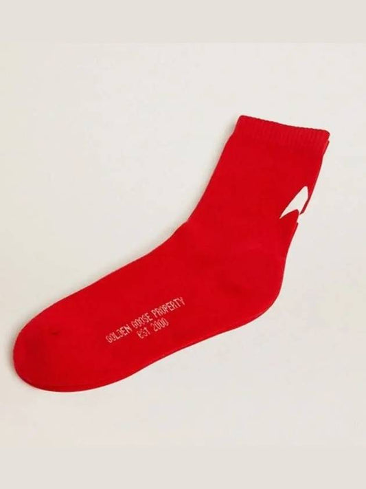 white logo cotton socks red - GOLDEN GOOSE - BALAAN 2