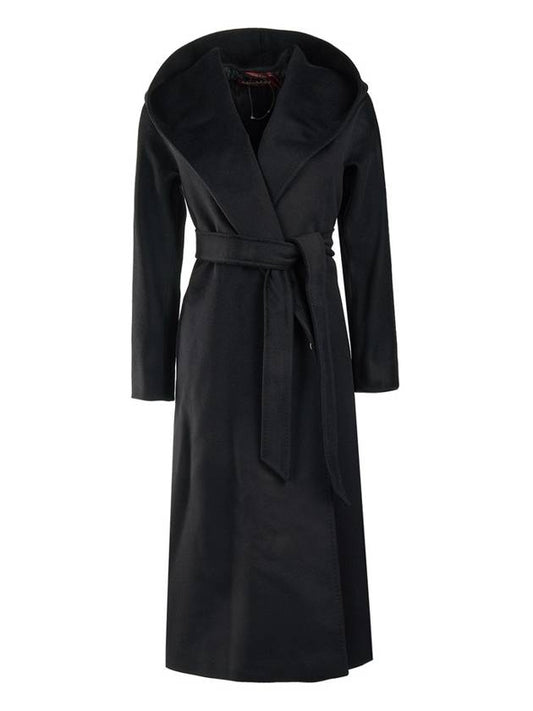 Studio Danton BDANTON Wool Hooded Single Coat Black - MAX MARA - BALAAN