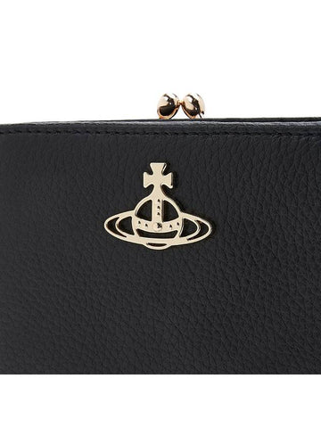 Grain Leather Frame Half Wallet Black - VIVIENNE WESTWOOD - BALAAN 7