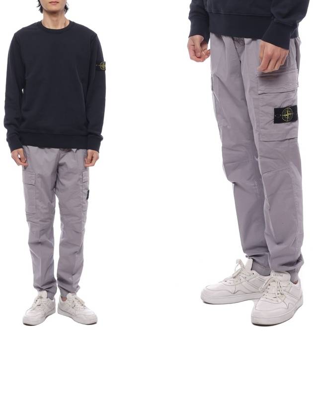 Stretch Cotton Tela Paracadute Cargo Straight Pants Dust - STONE ISLAND - BALAAN 3