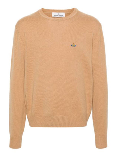 ORB Embroidered Crew Neck Knit Top Beige - VIVIENNE WESTWOOD - BALAAN 2