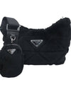 Triangle Logo Shearling Shoulder Bag Black - PRADA - BALAAN 1