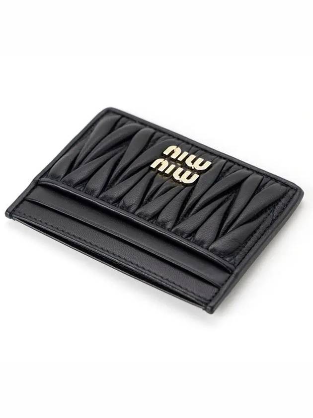 Matelasse Nappa Leather Card Wallet Black - MIU MIU - BALAAN 4