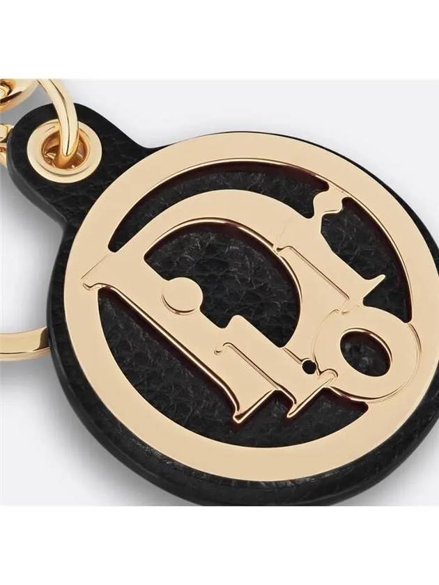 Grained Calfskin Gold Finish Brass Key Holder Black Gold - DIOR - BALAAN 4