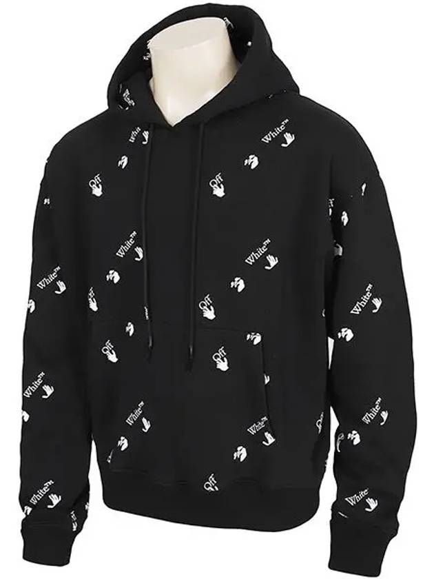 All Over Logo Hoodie Black - OFF WHITE - BALAAN 3