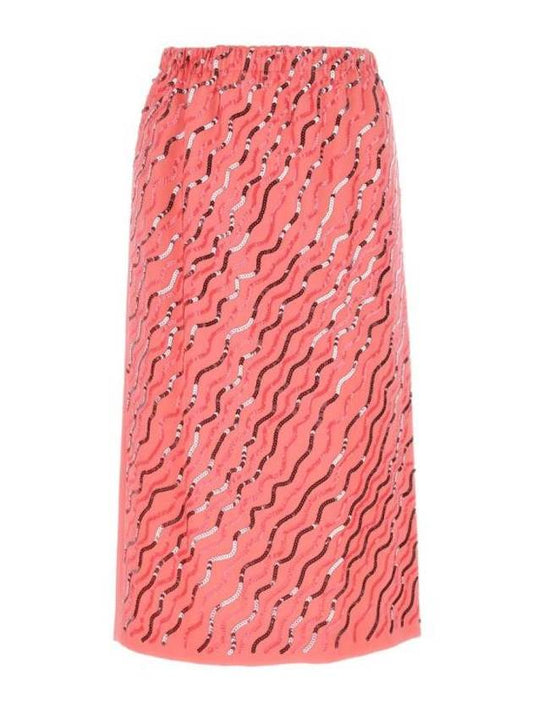 Crepe Satin A-Line Skirt Pink - MARNI - BALAAN 1
