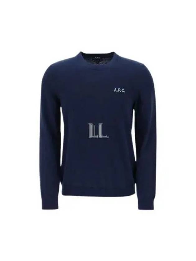 Embroidered Logo Knit Top Navy - A.P.C. - BALAAN 2