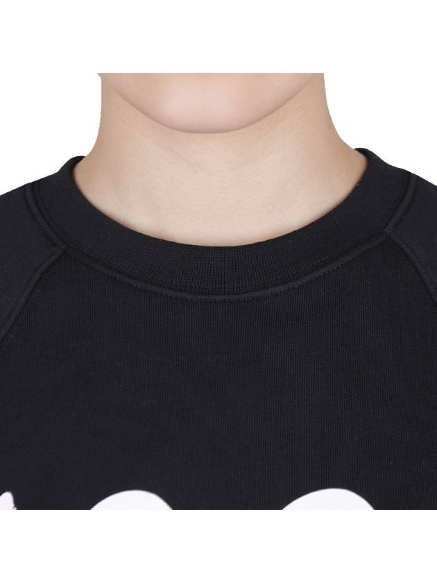 Women's Brushed Logo Crew Neck Sweatshirt Black - MSGM - BALAAN 6