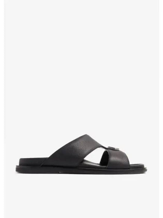 Aqua Grained Calfskin Sandal Black - DIOR - BALAAN 2