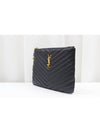 Monogram Matelasse Leather Clutch Black 379039 - SAINT LAURENT - BALAAN 4