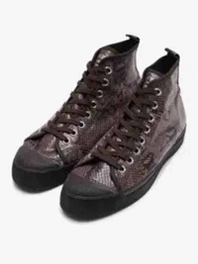 Stella Python Effect High Top Sneakers Brown - BENSIMON - BALAAN 1