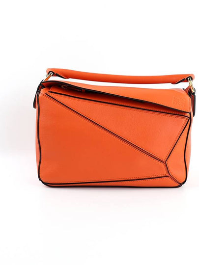 Puzzle Anagram Logo Classic Small Calfskin Tote Bag Orange - LOEWE - BALAAN 2