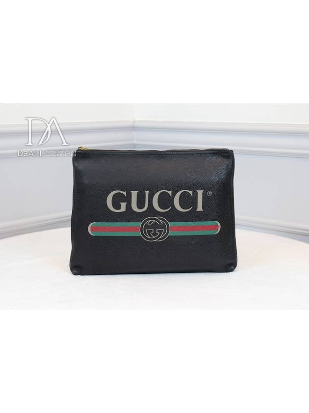 Women s Web Logo Clutch Black Status A 500981 - GUCCI - BALAAN 2