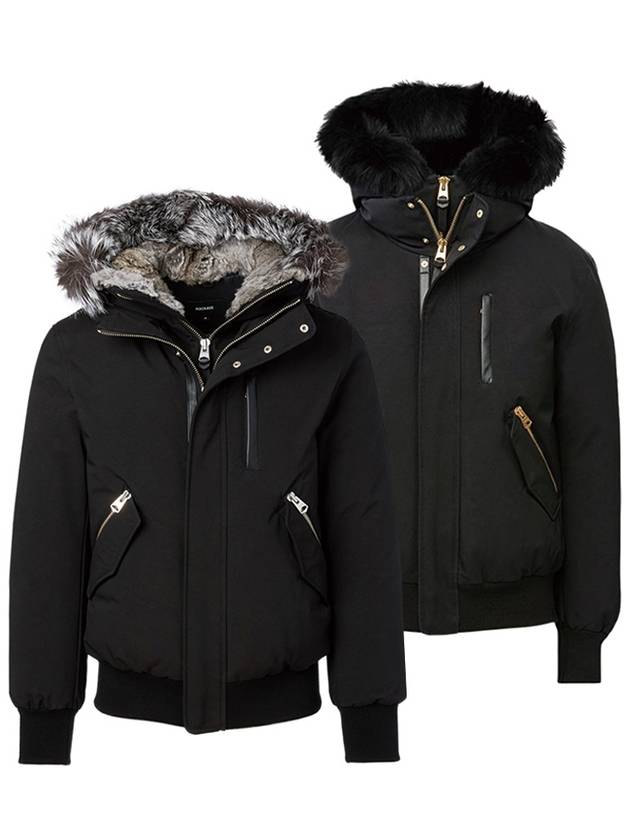 Men's DIXONX DIXONBX Dixon Bomber Short Padded Jacket Black Black Fur Silver Fur - MACKAGE - BALAAN 1